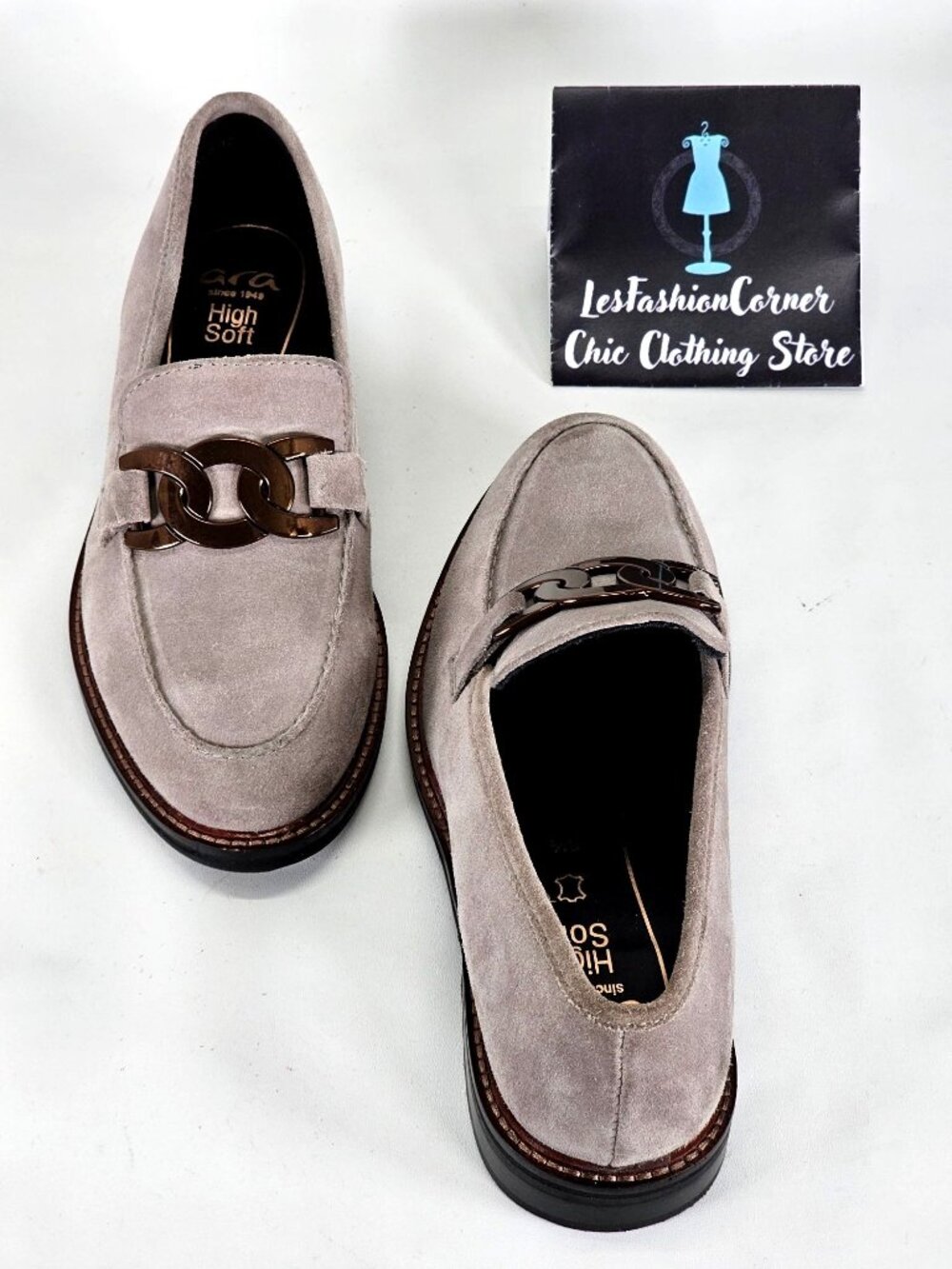 Ara Women's Kyle 2.0 Light Grey Suede High Soft Loafers Size 5.5 137 - Picture 13 of 16